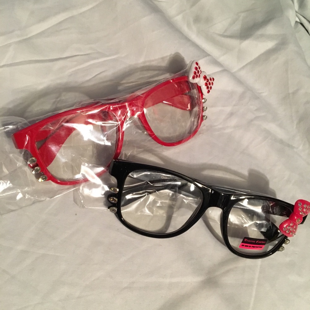 NWT 2 for 1 unique sunglasses w/ bow & bling